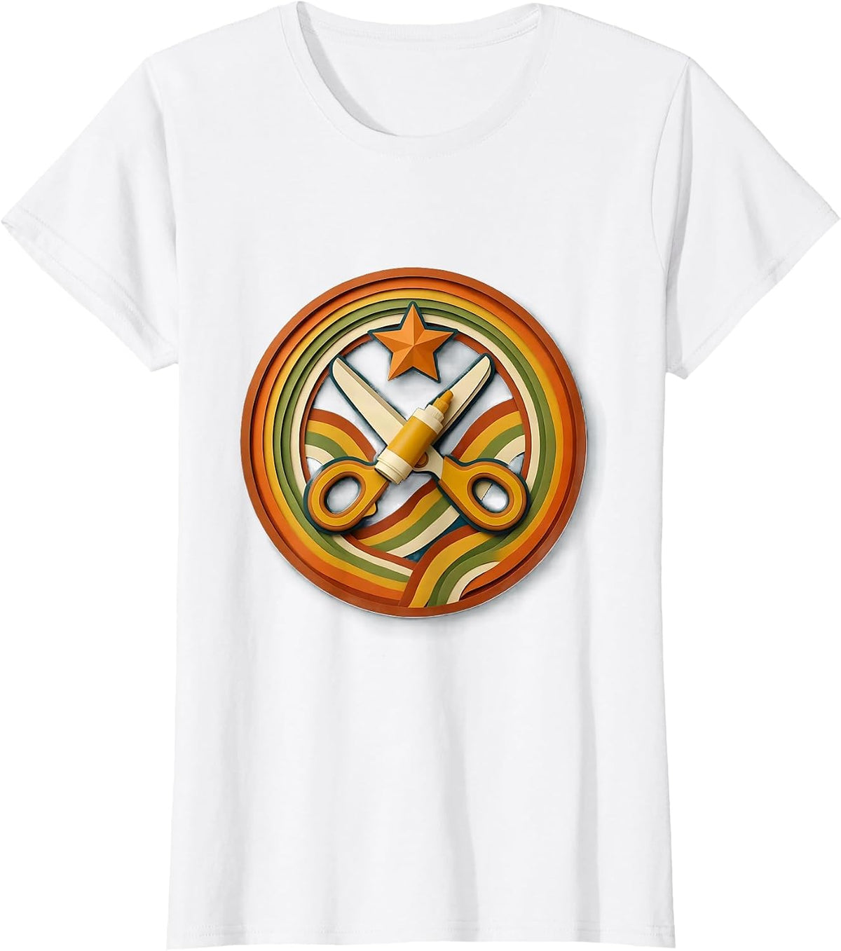 Paraprofessional Scissors Glue Stick Art Design T-Shirt - White
