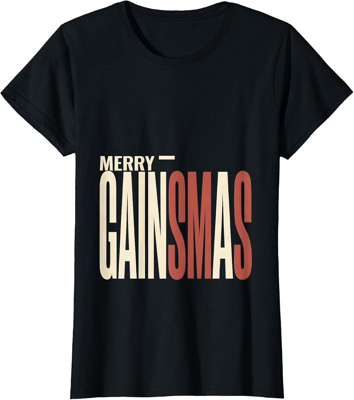 Merry Gainsmas Funny Christmas Gym Workout Fitness Gift T-Shirt - Black