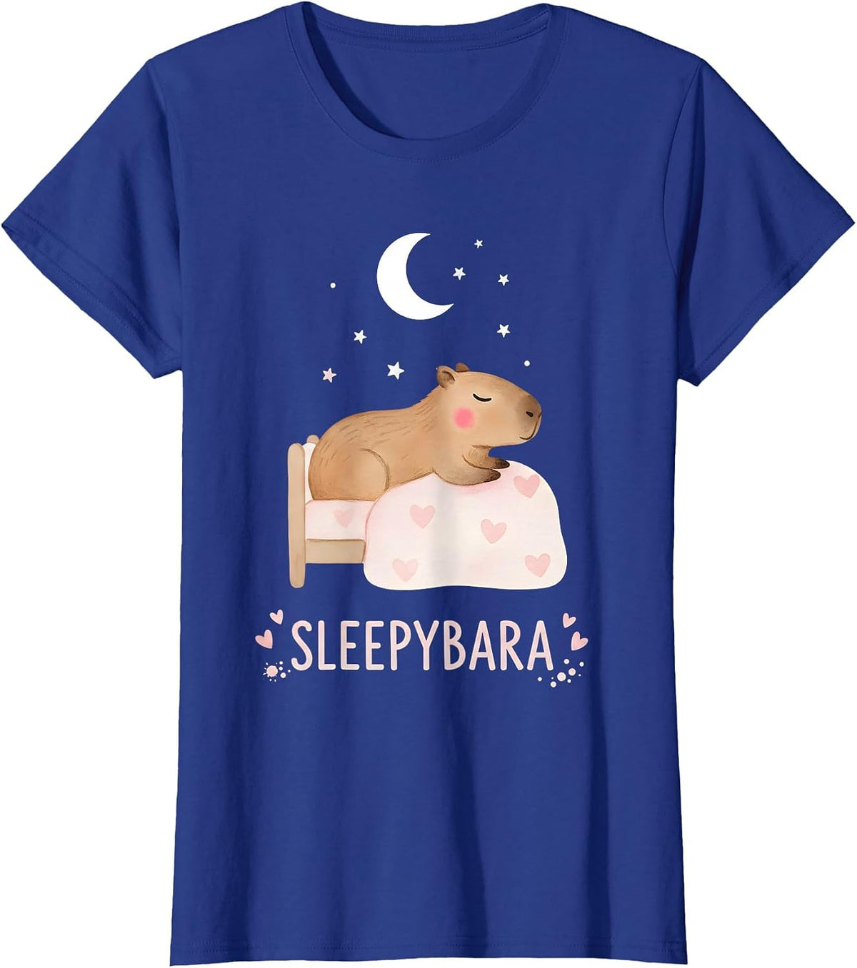 Capybara Sleepybara Sleep Pajamas T-Shirt - Royal Blue
