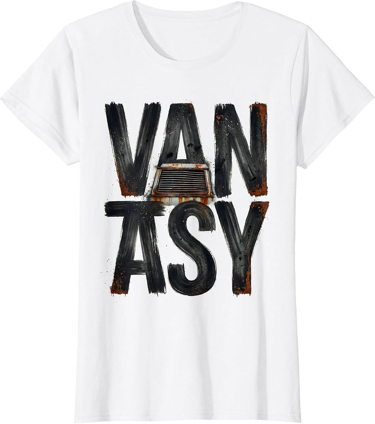 Women's Vantasy Retro Van Life Van Enthusiast Road Trip T-Shirt - White