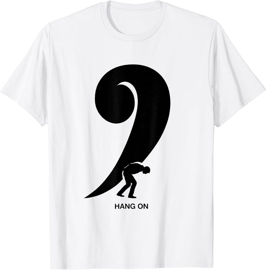 Men's Hang On Funny Grammar Police Punctuation Humor Teacher Gift T-Shirt - White