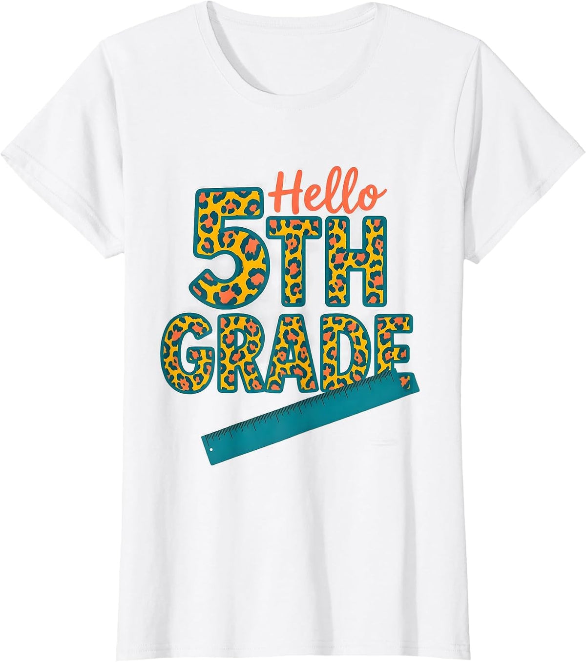 Hello 5th Grade Kids Girl Teacher Back To School 2026 T-Shirt - White