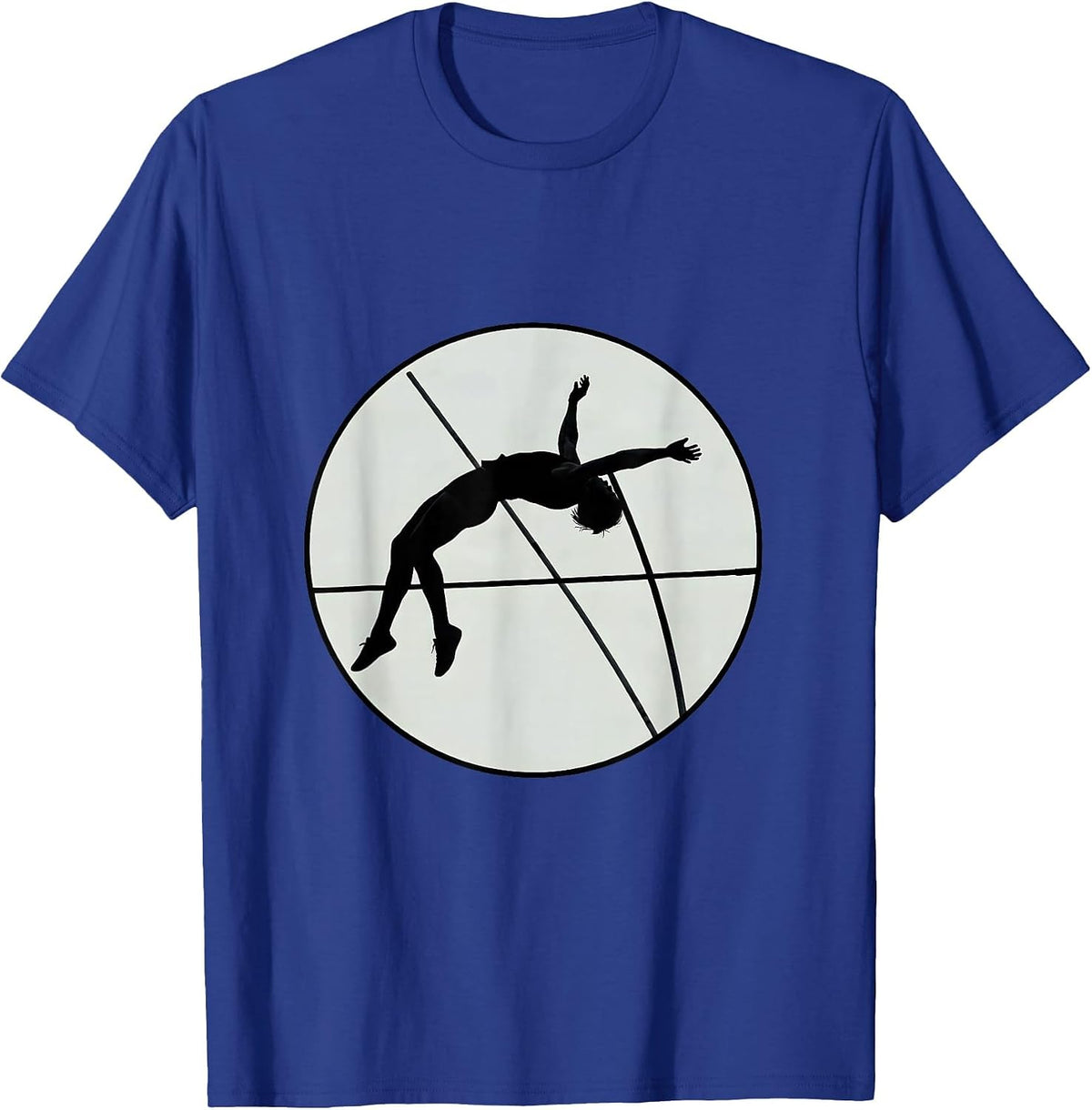 Men's Pole Vaulter Clearing Bar Stormy Sky Graphic T-Shirt - Royal Blue
