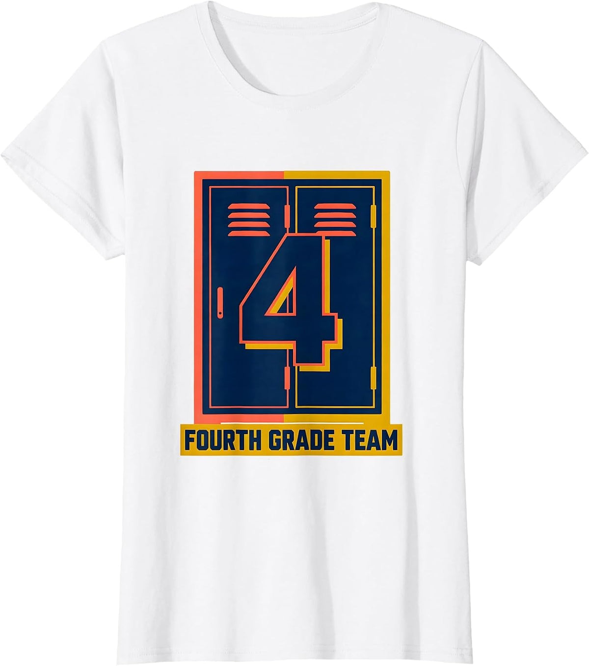 Women's Fourth Grade Team Playful Back to School Teacher Typography T-Shirt - White