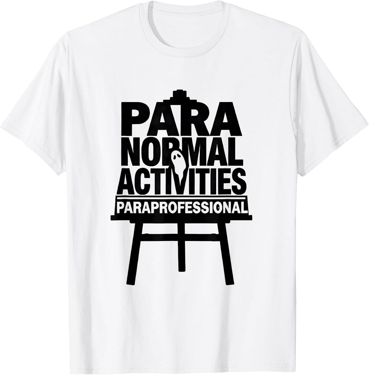 Men's Para Normal Activities Paraprofessional Ghost T-Shirt - White