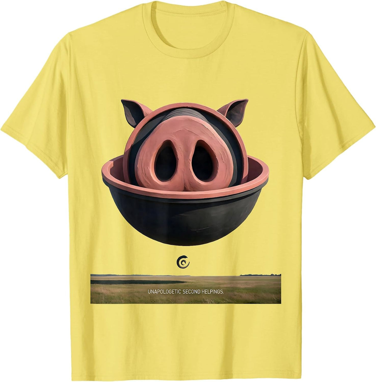 Men's Unapologetic Second Helpings Funny Pig Farm Animal Lover T-Shirt - Lemon Yellow