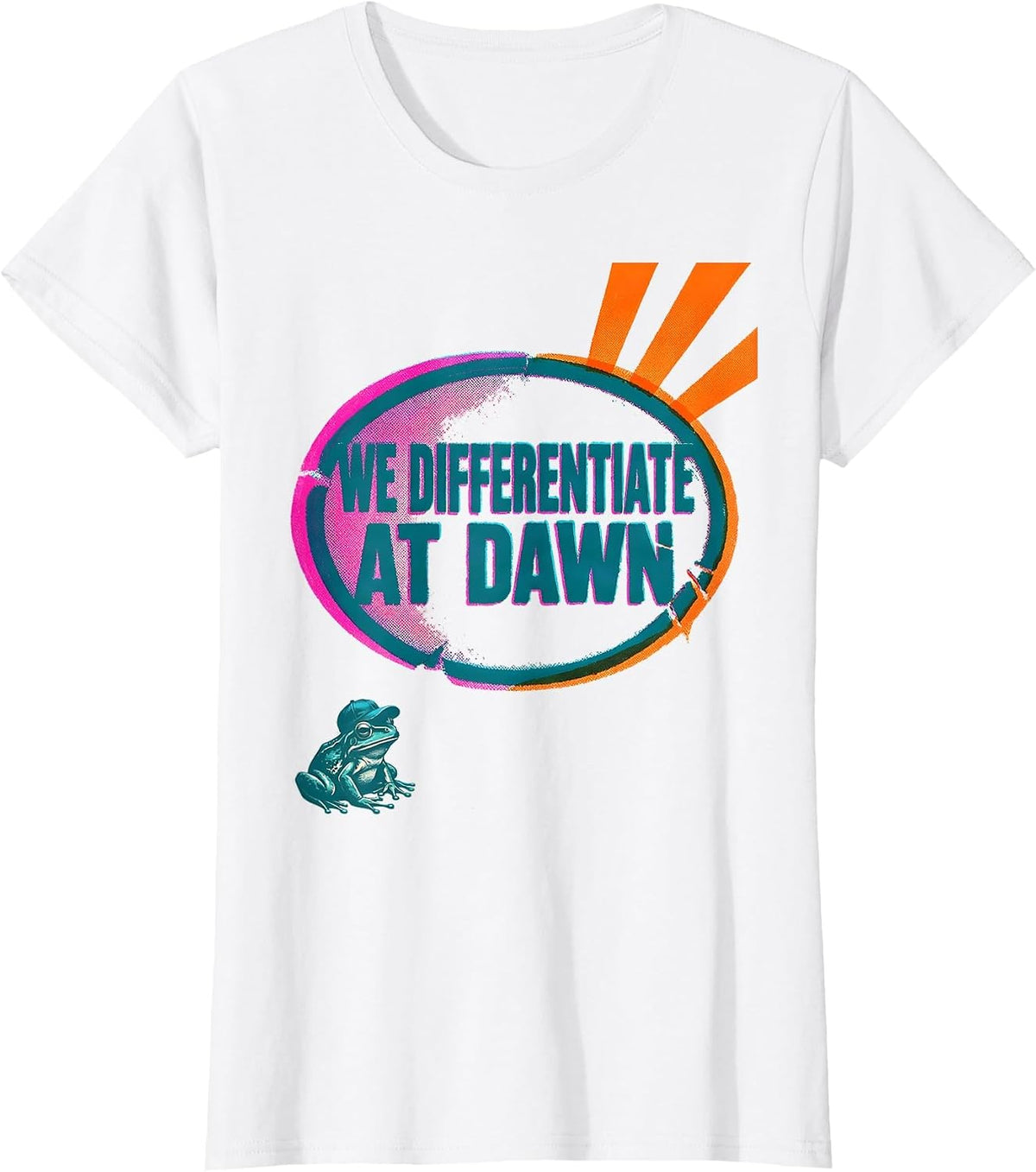 Women's We Differentiate At Dawn Funny Teacher Frog Back to School T-Shirt - White