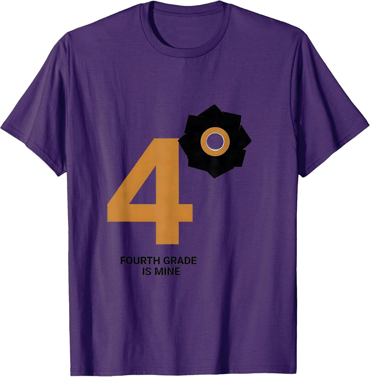 Fourth Grade Is Mine Leopard Teacher Back To School Girl T-Shirt - Purple