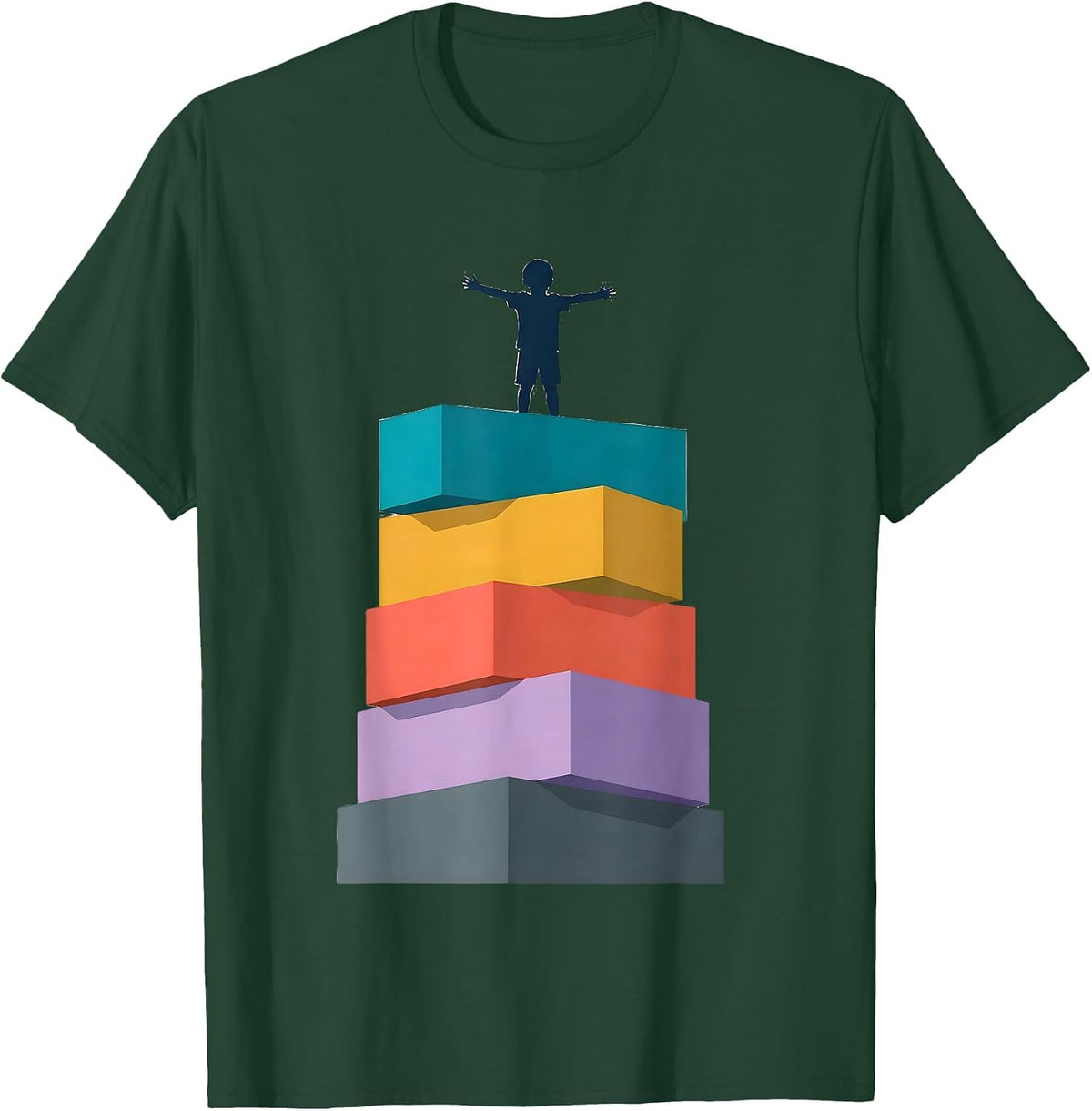 Paraprofessional Child Support Blocks Graphic T-Shirt - Dark Green