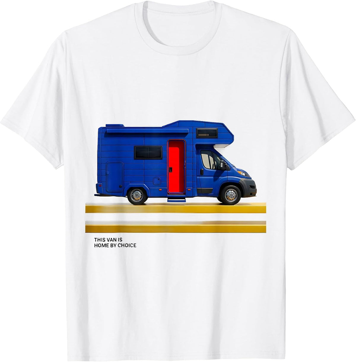 Men's This Van Is Home By Choice Geometric Van Life Nomad Retro T-Shirt - White