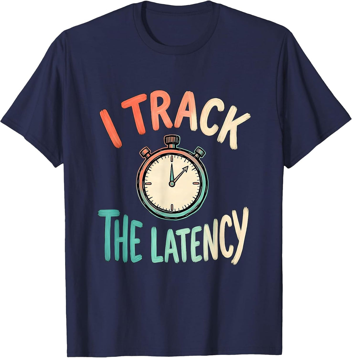 Men's I Track The Latency Special Education Teacher SPED Team T-Shirt - Navy Blue
