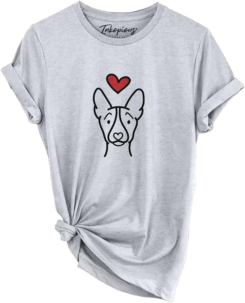 Inkopious Love Always Basenji T-Shirt - Unisex Grey Crewneck