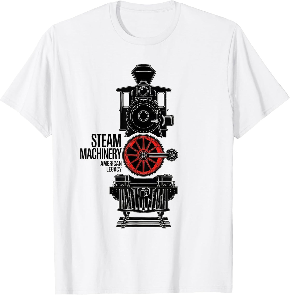 Men's Steam Machinery American Legacy Retro Big Boy 4014 Train T-Shirt - White