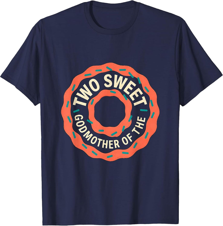 Godmother Of The Two Sweet Midcentury Modern Birthday T-Shirt - Navy Blue