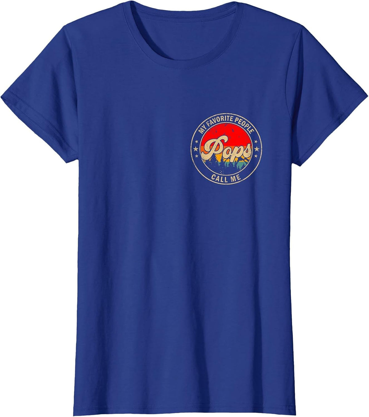 My Favorite People Call Me Pops Retro for Papa Grandpa T-Shirt - Royal Blue