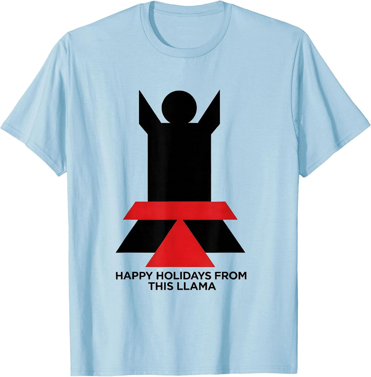 Men's Happy Holidays From This Llama Funny Llama Lover Christmas T-Shirt - Baby Blue