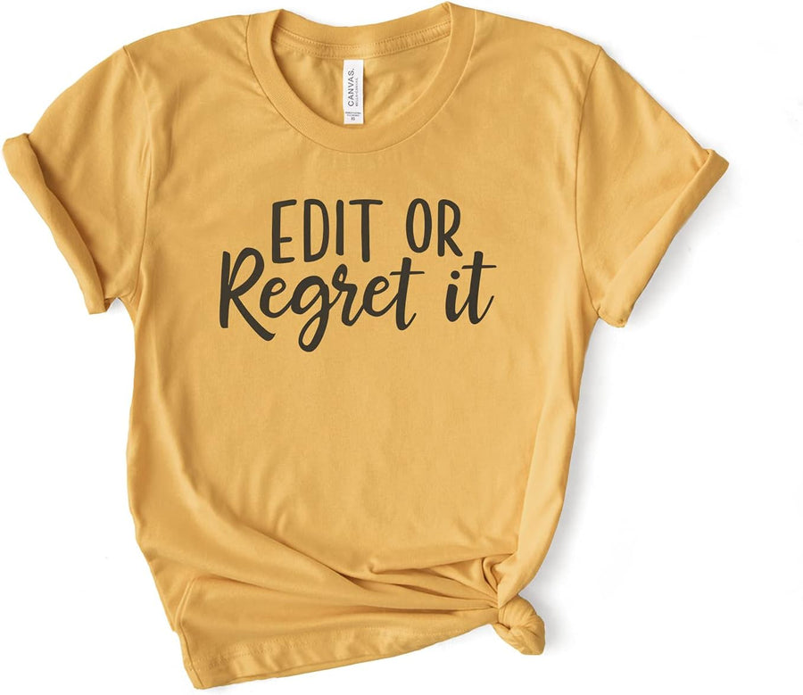 English Teacher Gift Shirt, Reading Teacher Shirt, Edit Or Regret It, Appreciation Gift Cute, Softstyle Unisex Tee - Heather