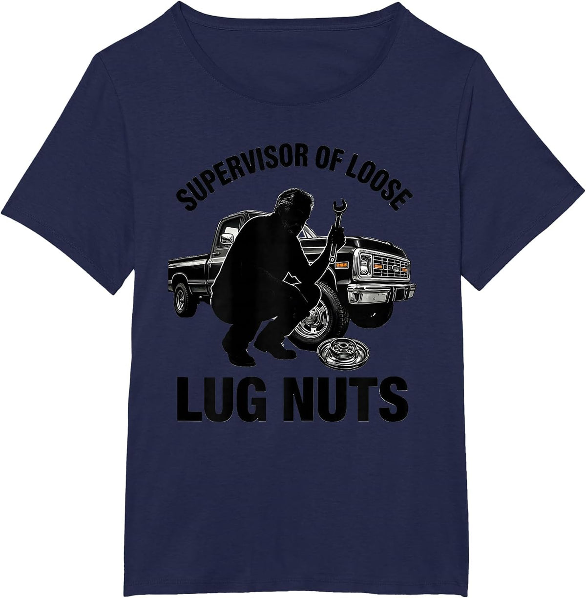 Women's Supervisor Of Loose Lug Nuts Funny Old Man Car Guy Classic T-Shirt - Navy Blue