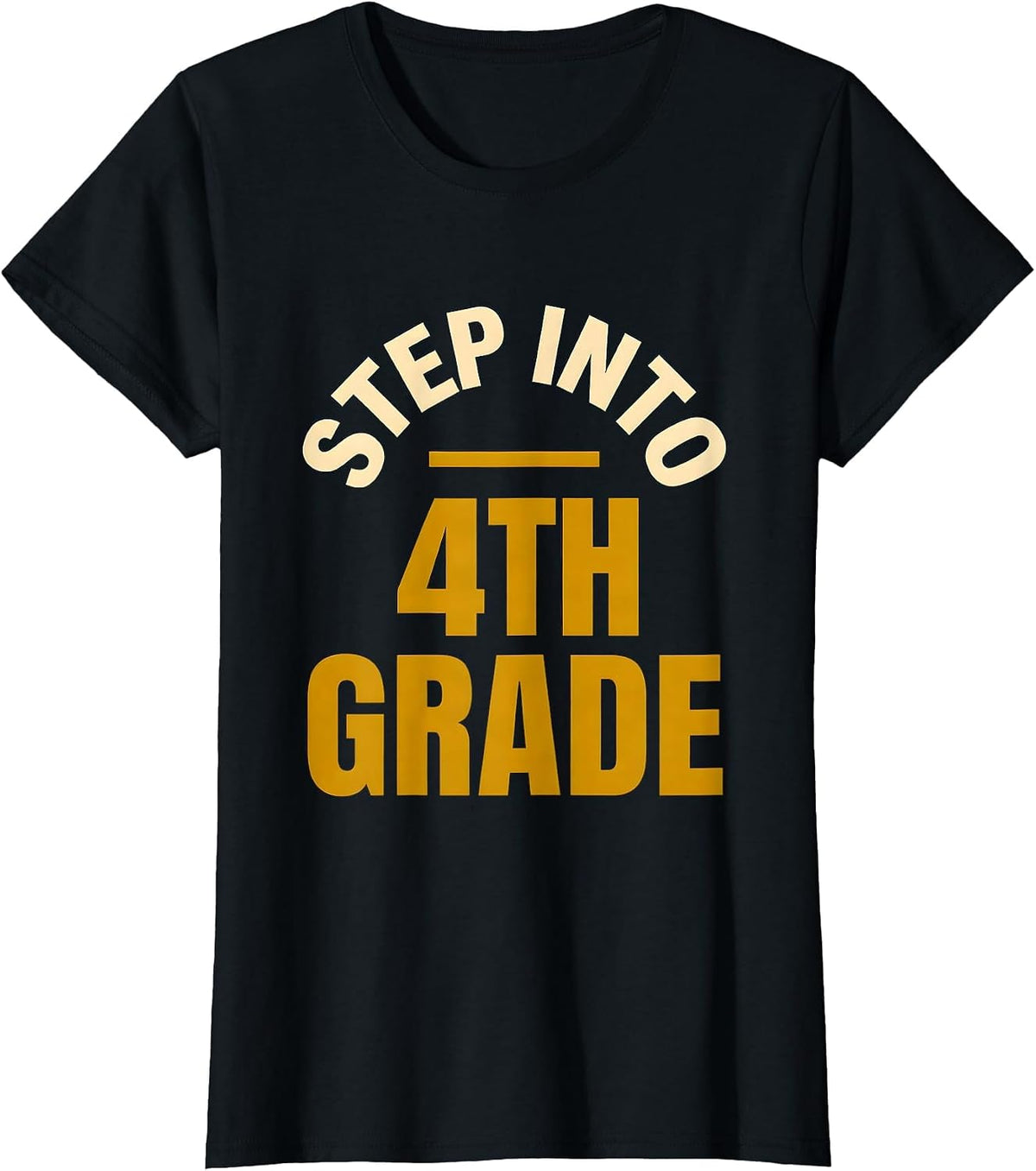Women's Step Into 4th Grade Fourth Grade Teacher Back To School T-Shirt - Black
