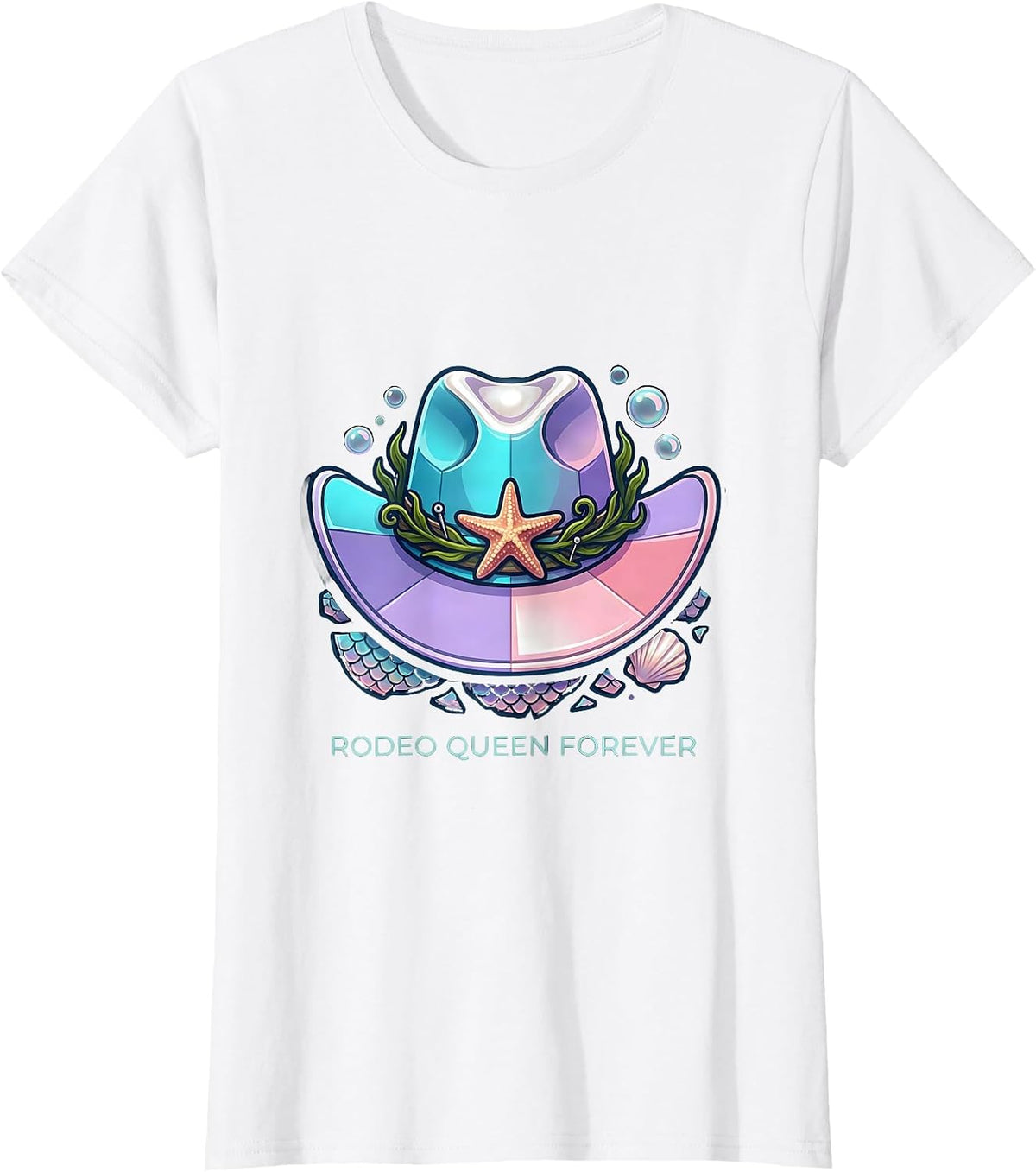 Rodeo Queen Forever Cowgirl Design T-Shirt - White