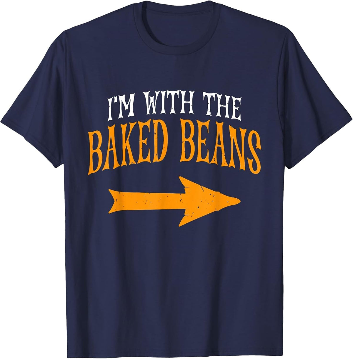 I'm with Baked Beans Halloween Costume Couples Baked Beans T-Shirt - Navy Blue