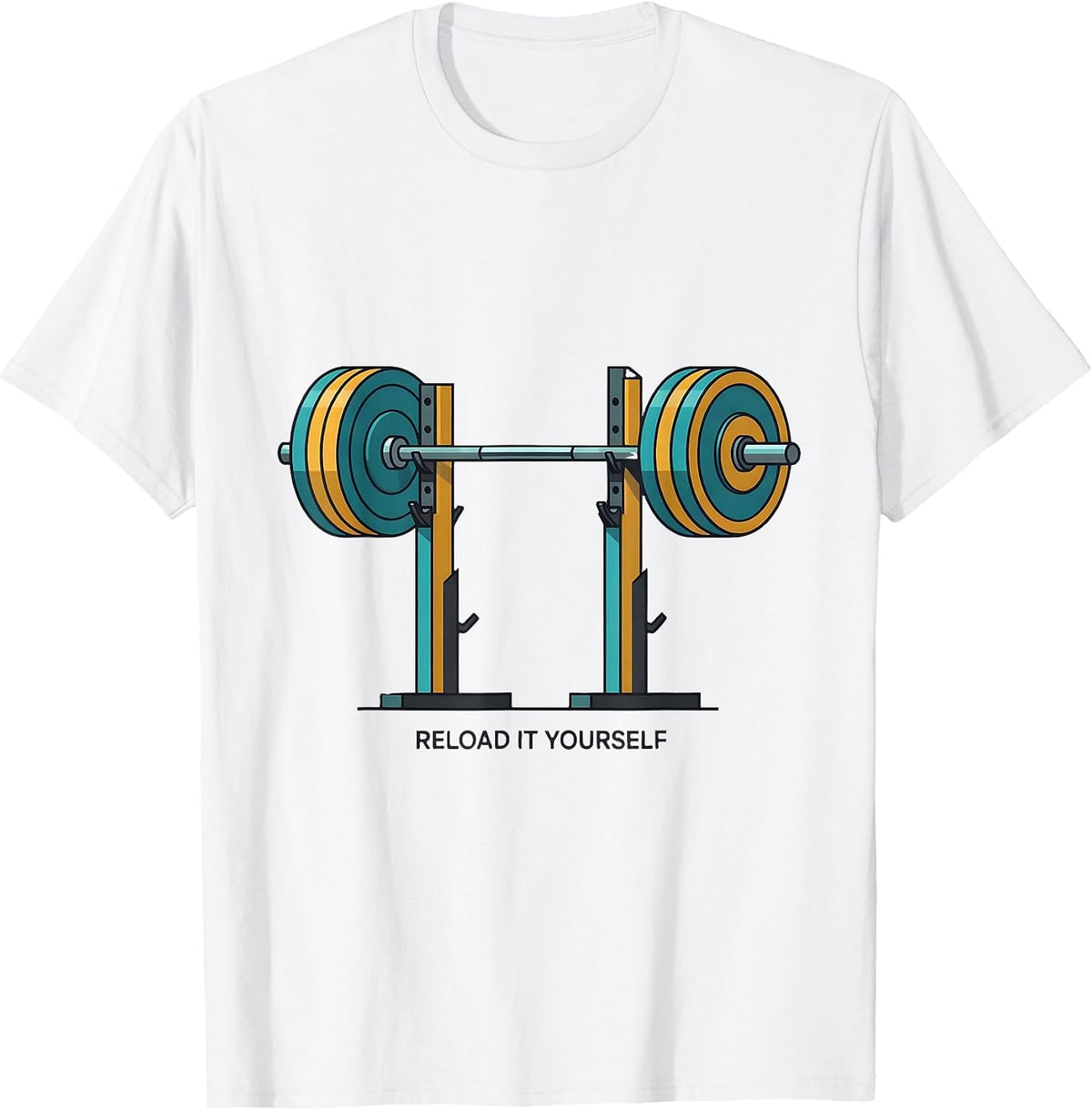 Reload It Yourself Funny Gym Workout Deadpan Humor T-Shirt - White