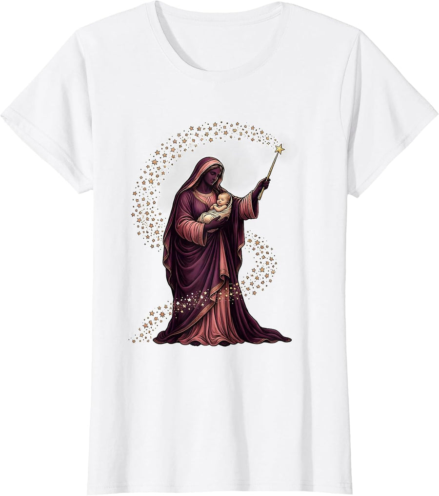 Women's Fairy Godmother Baby Blessing Wand Magic Gift T-Shirt - White