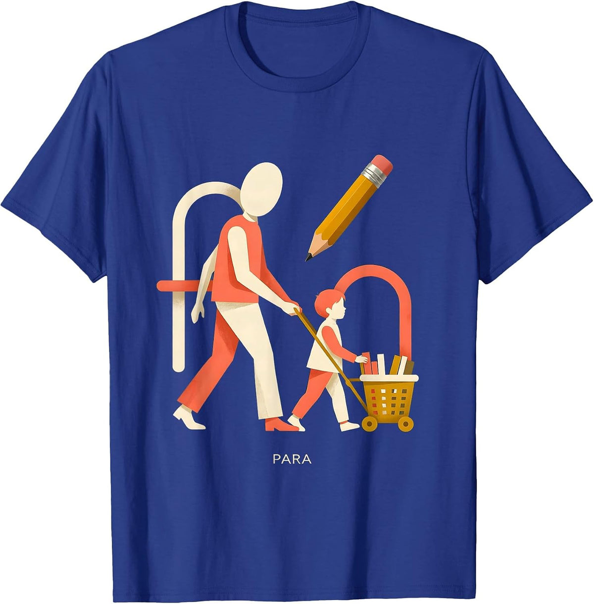 Men's Para Midcentury Modern Paraprofessional Teacher Aide T-Shirt - Royal Blue