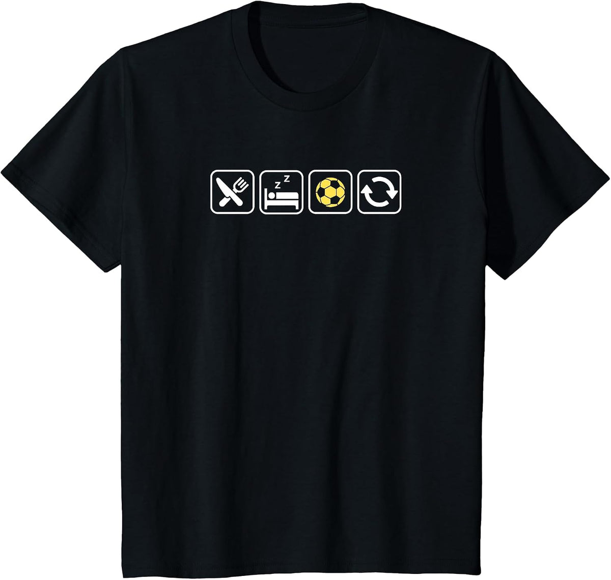 Eat Sleep Soccer Repeat | Fun Apparel for Soccer Lovers T-Shirt - Black