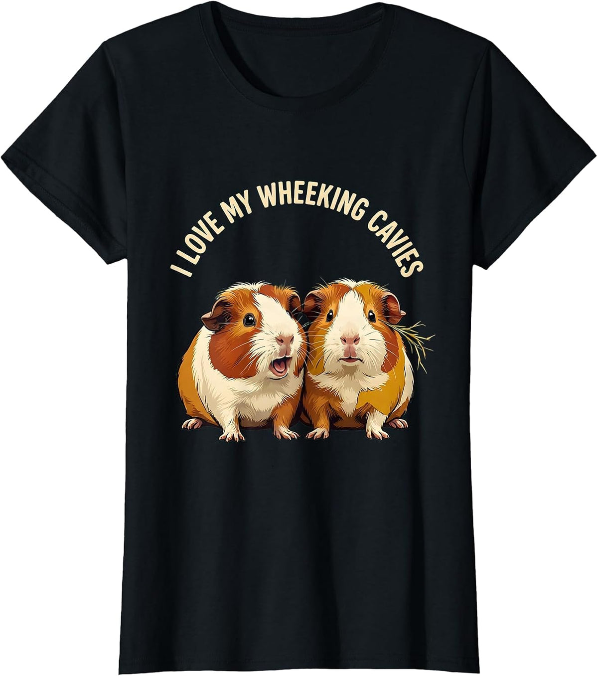 I Love My Wheeking Cavies Funny Guinea Pig Owner Pet Lover T-Shirt - Black