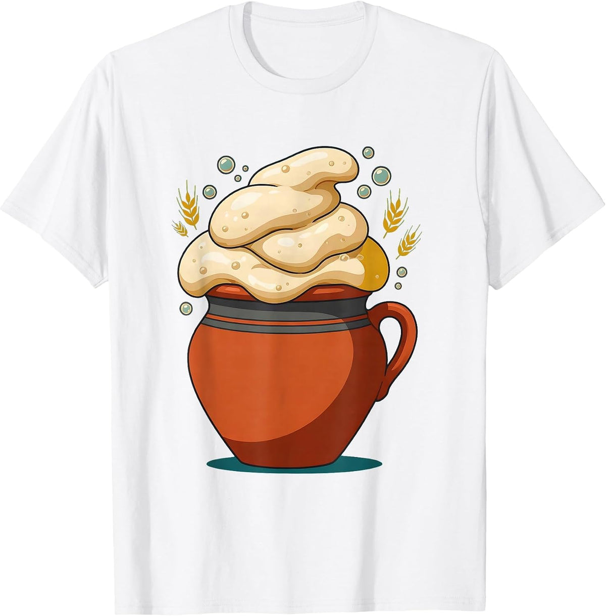 Sourdough Era Clay Crock Active Starter Illustration T-Shirt - White