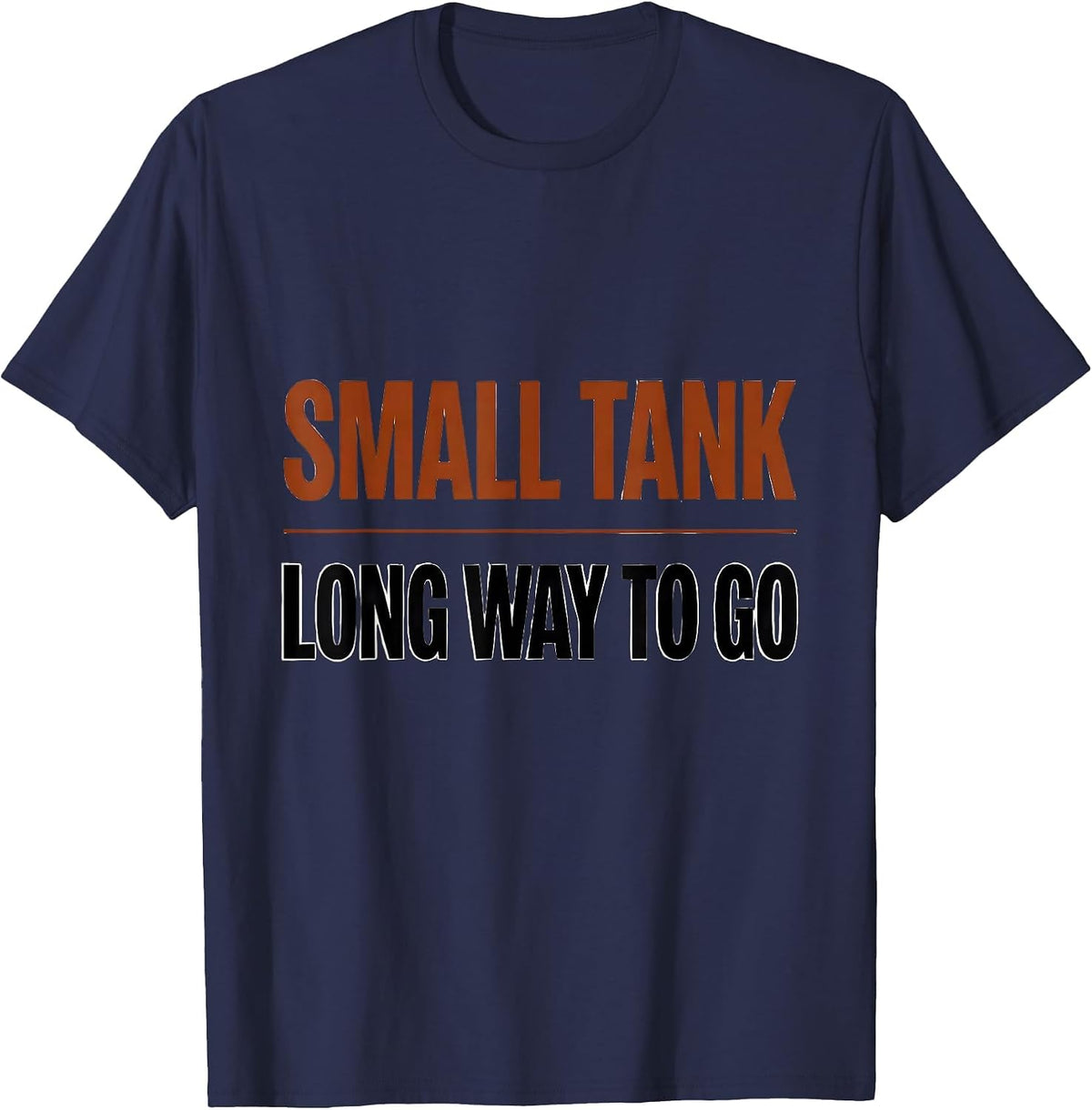 Men's Small Tank, Long Way To Go Retro Van Life Road Trip T-Shirt - Navy Blue