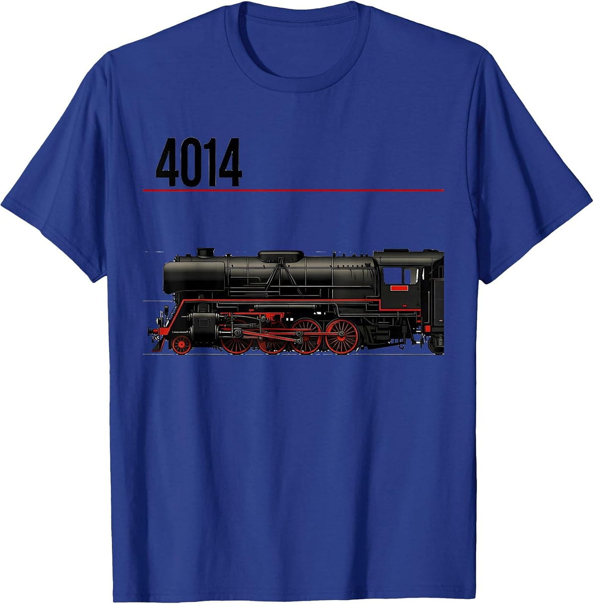 Men's 4014 Vintage Steam Locomotive Railroad Enthusiast Hobby Wear T-Shirt - Royal Blue