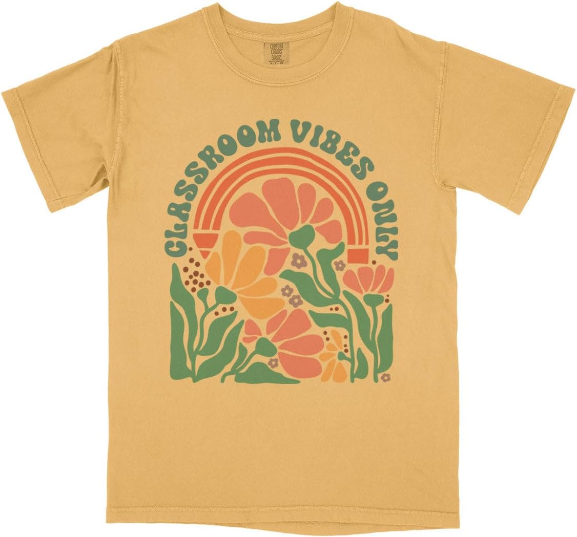 Classroom Vibes Only Comfort Colors Short Sleeve Tee Unisex - Mustard