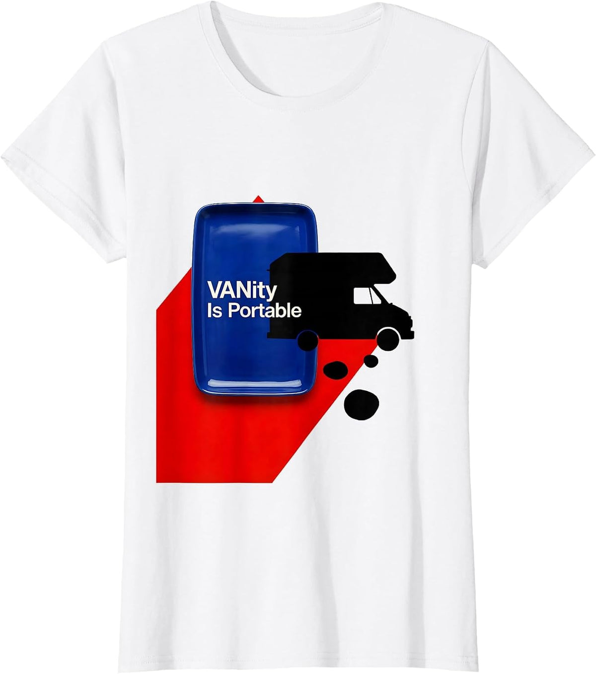 Women's VANity Is Portable Bauhaus Modernist Van Life Nomad T-Shirt - White