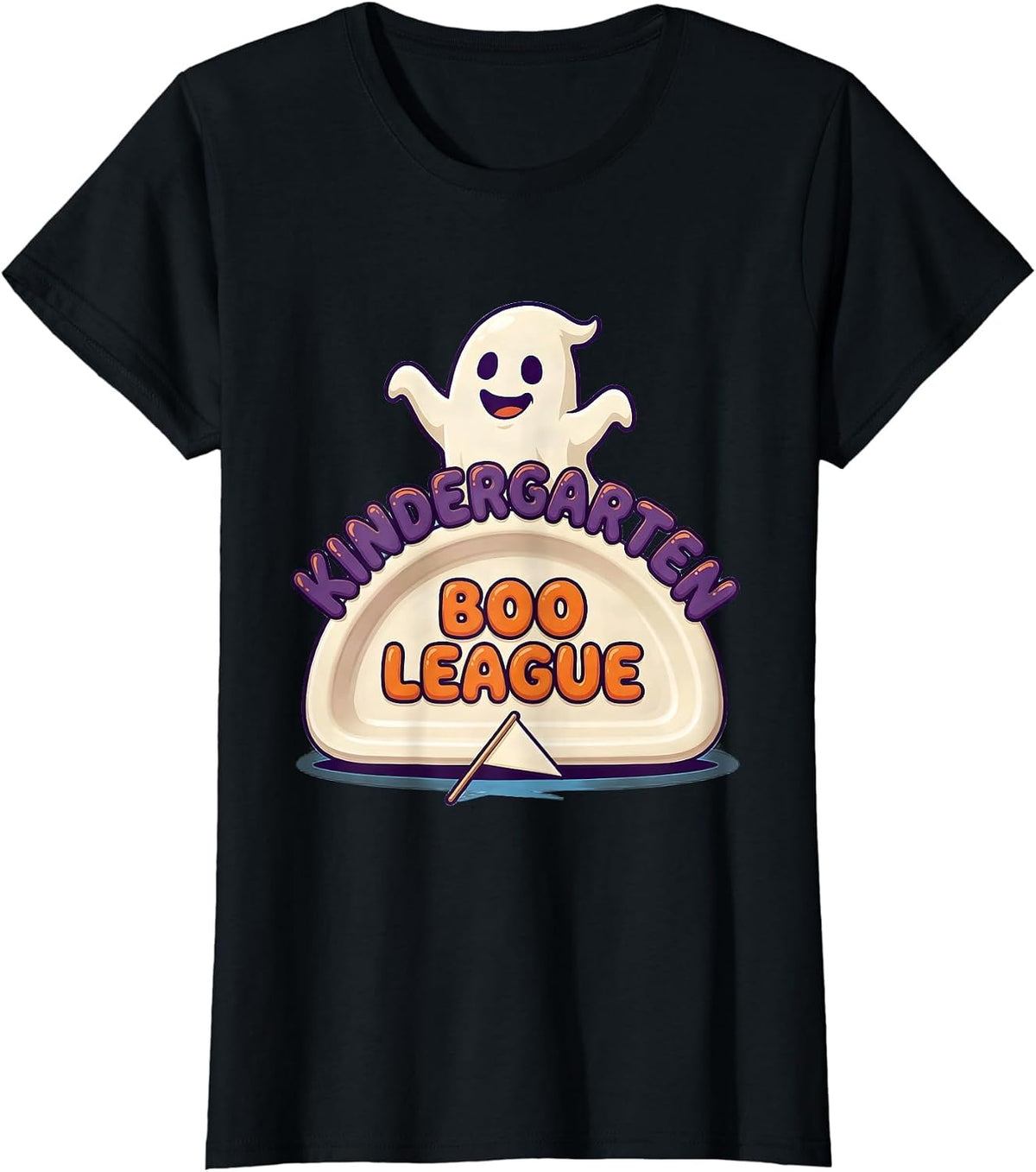 Women's Kindergarten Boo League Playful Halloween Teacher Student T-Shirt - Black