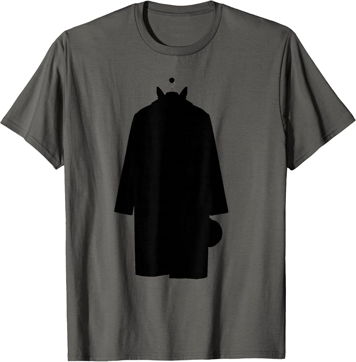 Oversized Coat Chihuahua Silhouette Dog Lover Humor T-Shirt - Asphalt Grey