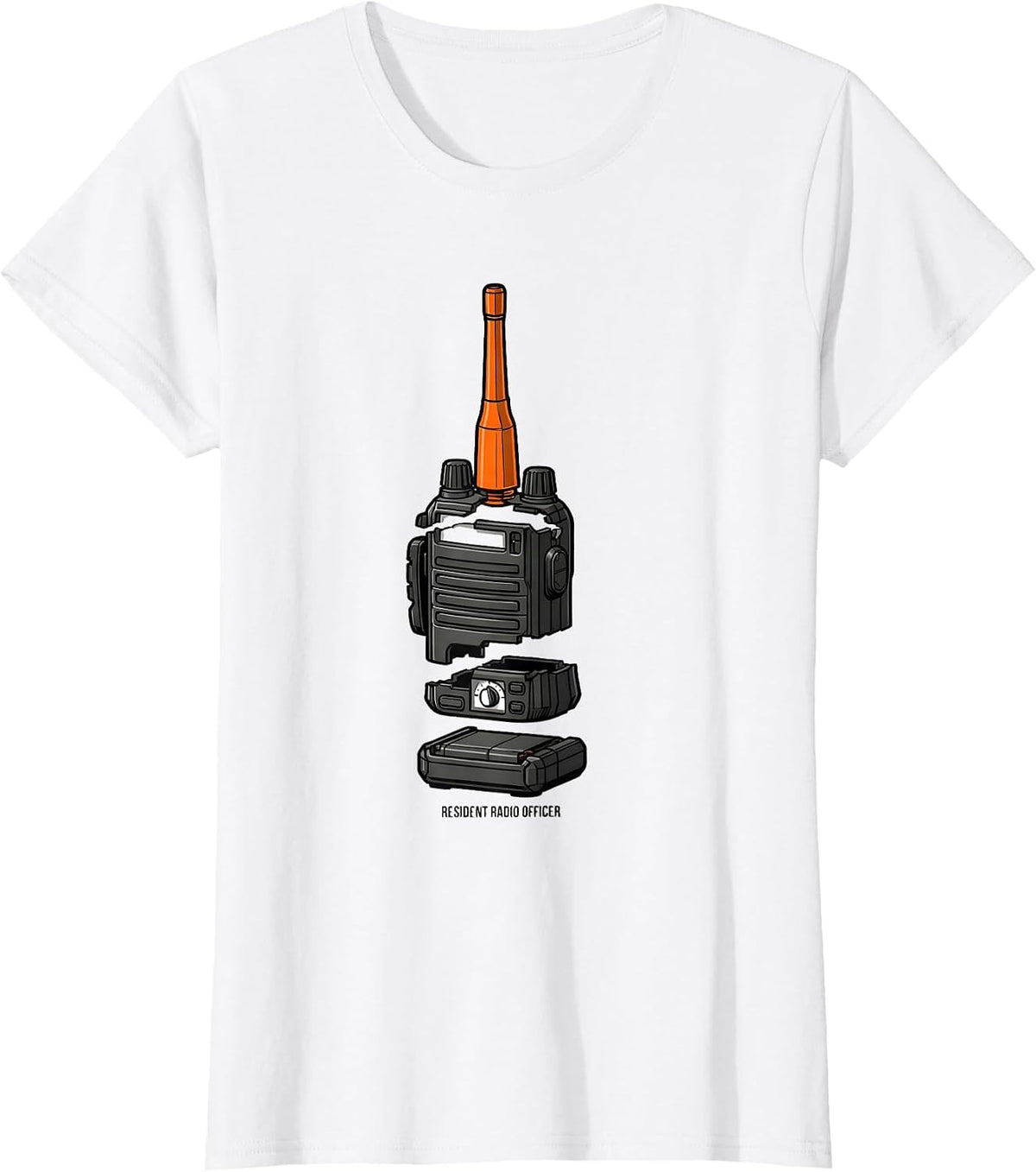 Resident Radio Officer Funny Ham Radio Operator Gift T-Shirt - White
