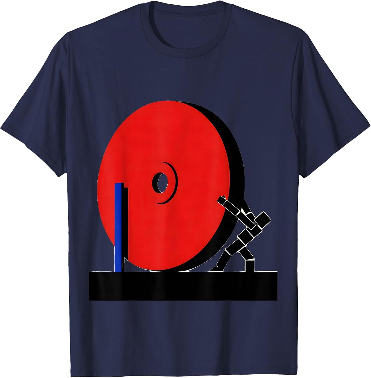 Tiny Lifter Big Plate Funny Gym Workout Meme T-Shirt - Navy Blue