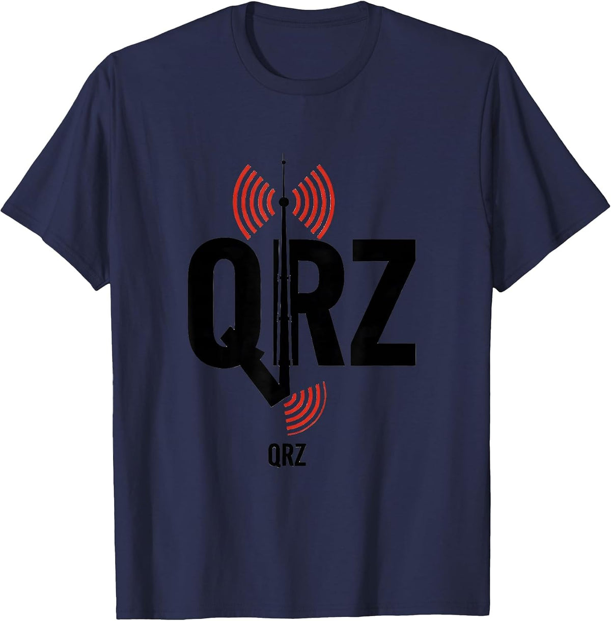 Men's QRZ Editorial Conceptual Ham Radio Operator Hobbyist Humor T-Shirt - Navy Blue