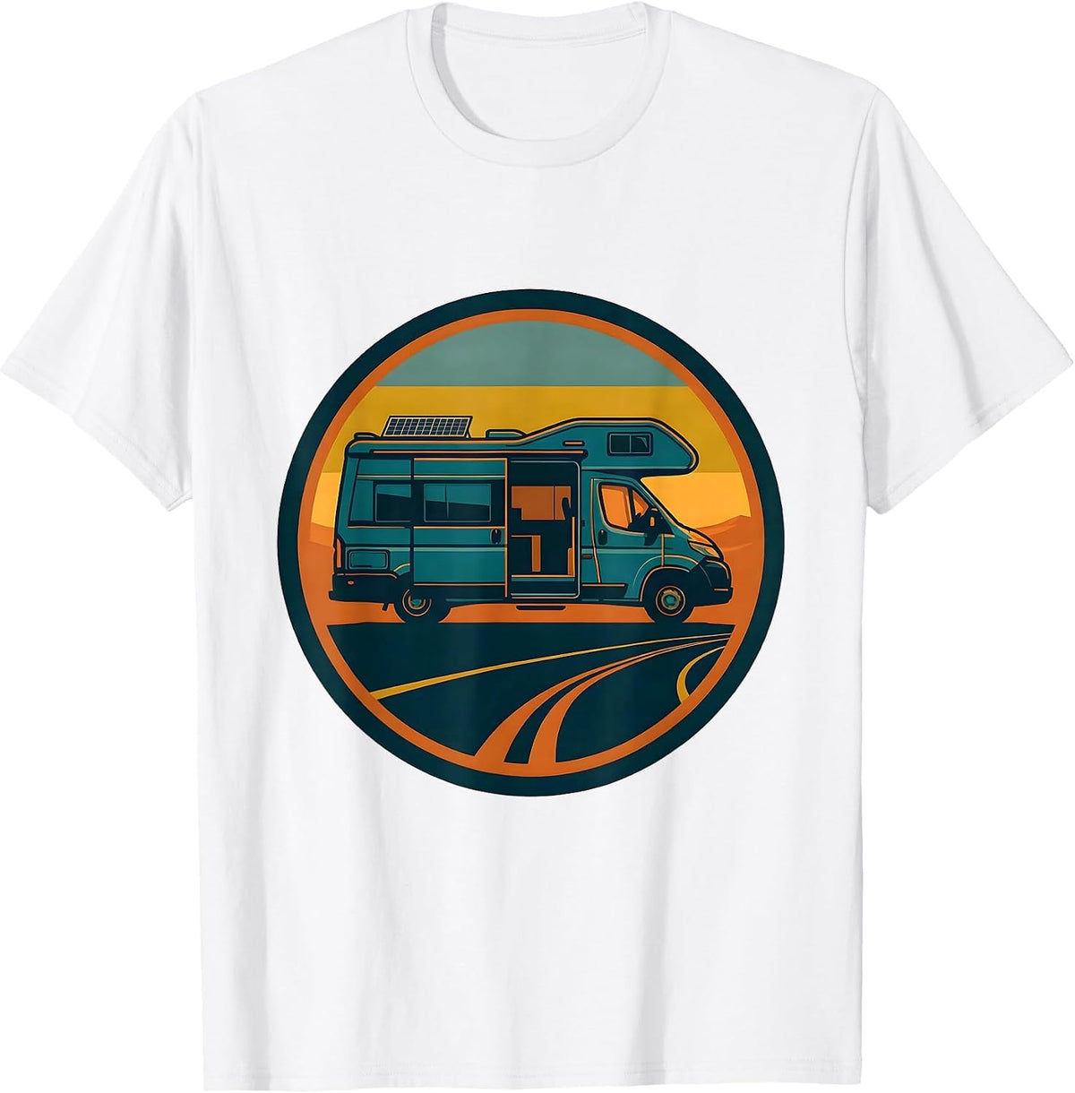 Men's Sealed Van Badge Retro Van Life Dwellers Nomads T-Shirt - White