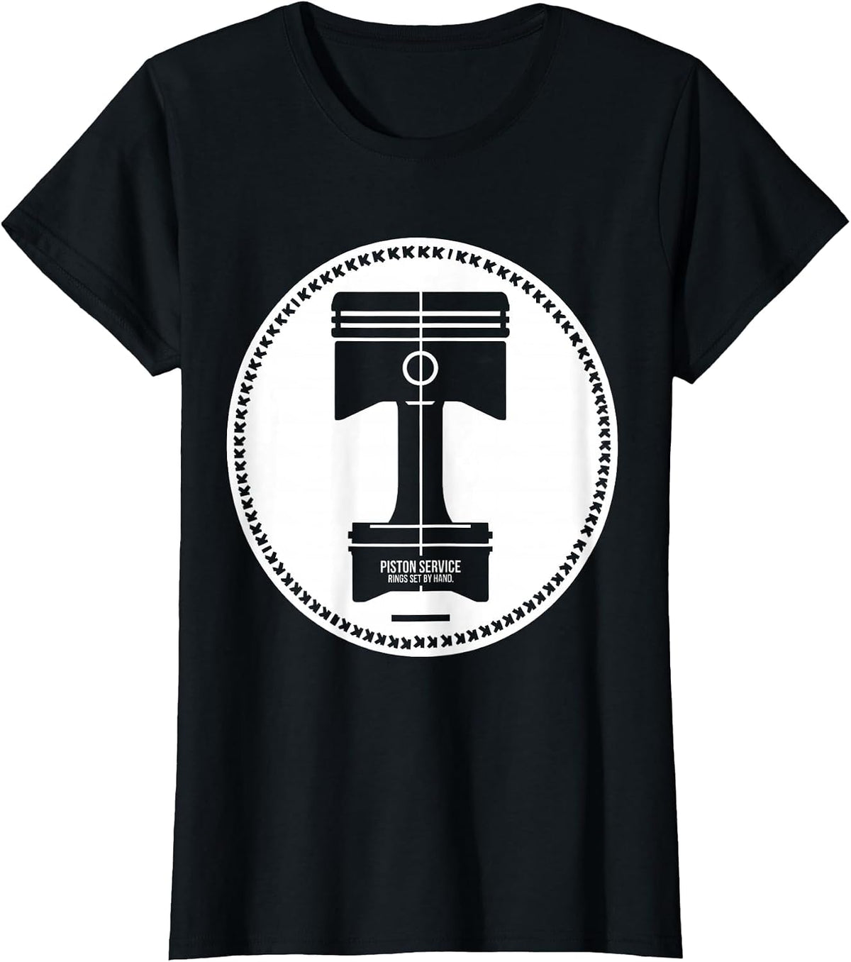 Women's Piston Service Rings Set By Hand Classic Muscle Car Hot Rod T-Shirt - Black