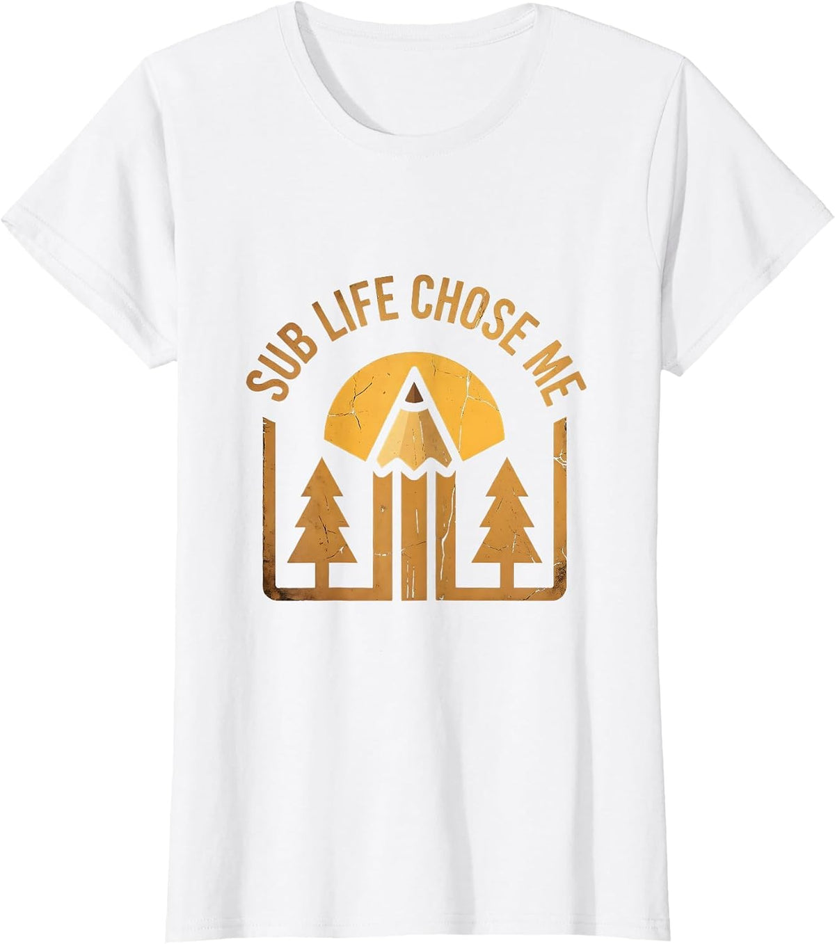Sub Life Chose Me Substitute Teacher Design T-Shirt - White