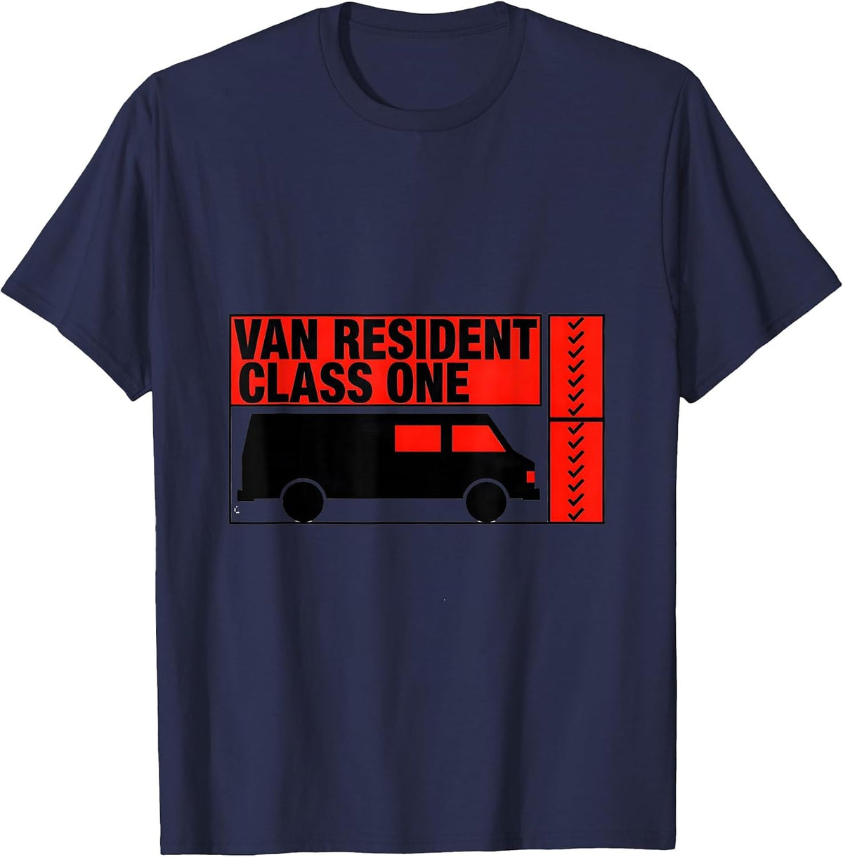 Men's Van Resident, Class One Geometric Van Life Nomad Road-Trip T-Shirt - Navy Blue