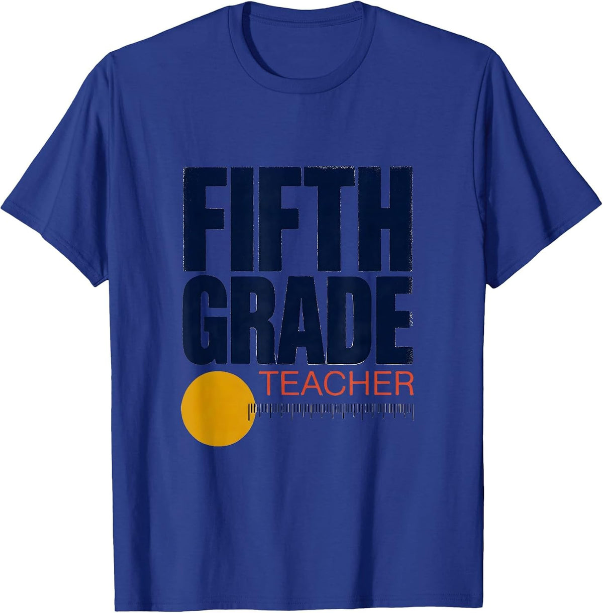 Men's Fifth Grade Teacher Screenprint Poster Back to School T-Shirt - Royal Blue