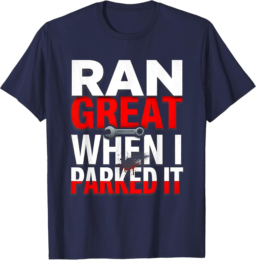 Ran Great When I Parked It Van Life Design T-Shirt - Navy Blue