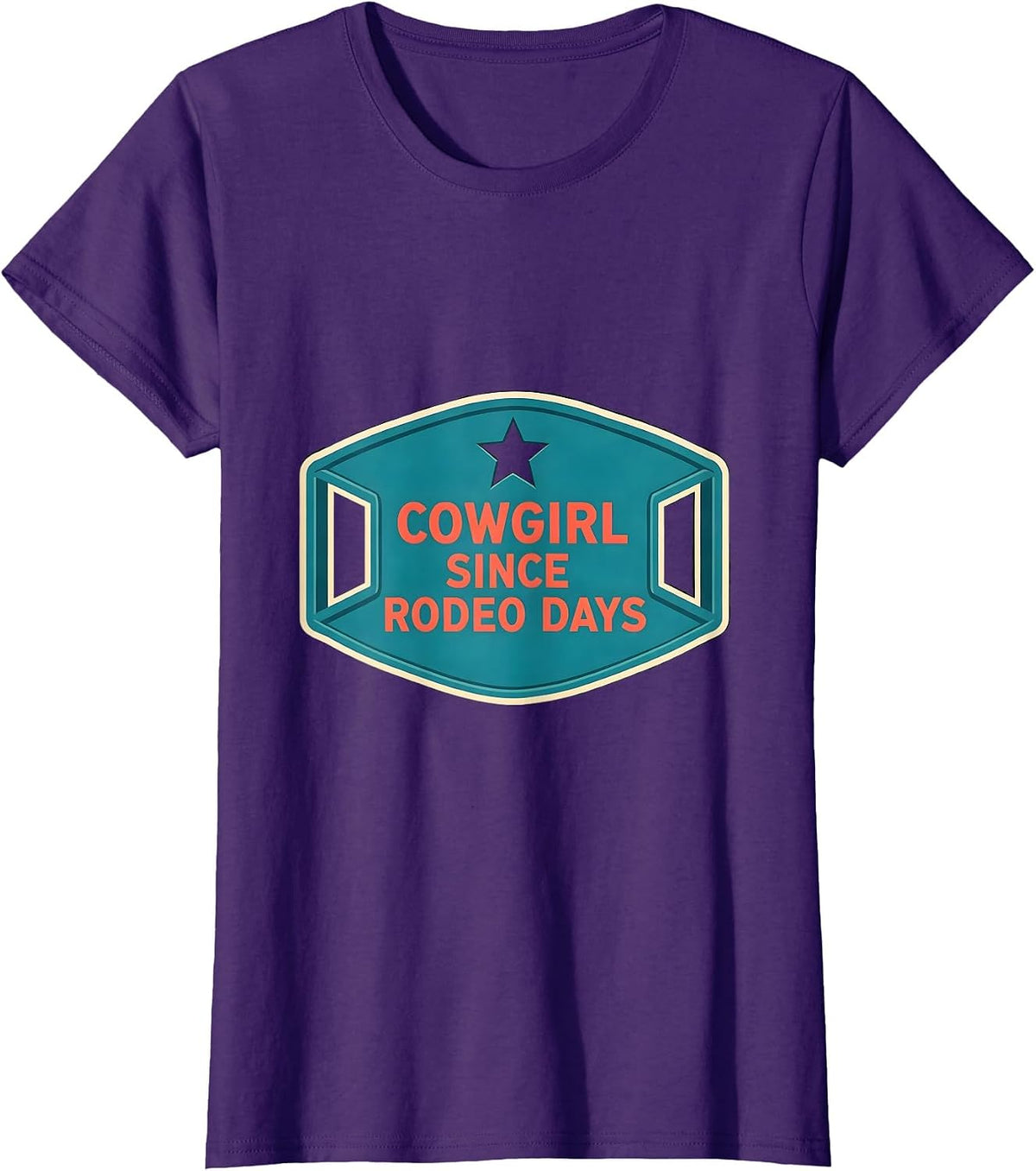Women's Cowgirl Since Rodeo Days Vintage Western Retro Cowgirl Humor T-Shirt - Purple