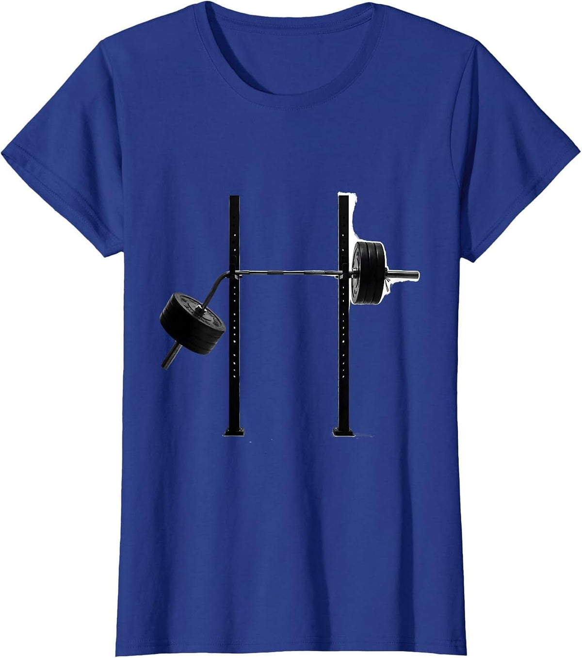 Women's Bent Barbell Funny Gym Workout Humor T-Shirt - Royal Blue