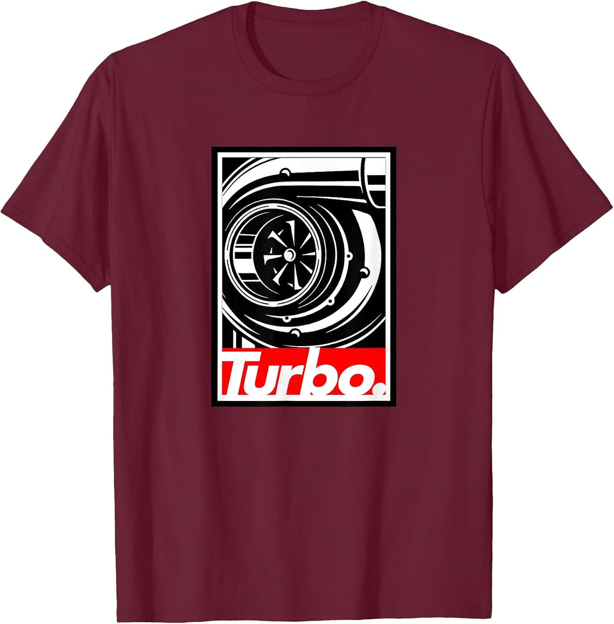 Turbo Tshirt Design, for Boost Lovers, car Racing & Drifting T-Shirt - Burgundy