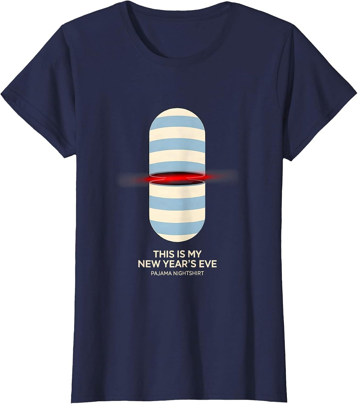 Women's This Is My New Year's Eve Pajama Nightshirt Funny T-Shirt - Navy Blue